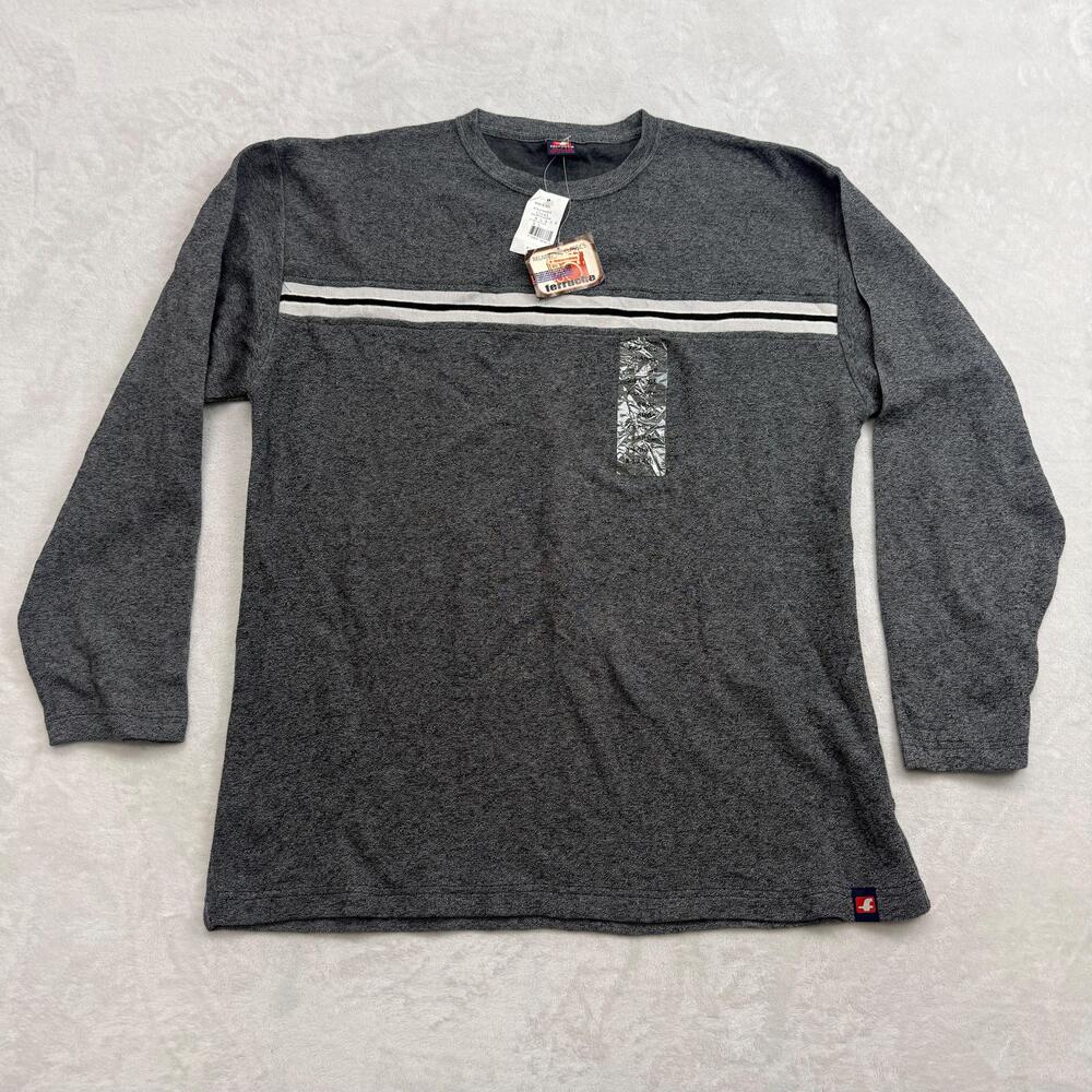 Ferruche Men's Long Sleeve Knit Sweater Black Size XL Striped Deadstock New